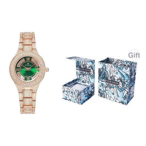 LOUIE JUELEN Кварцевый механизм нержавеющая сталь ремешок часы женские зеленый циферблат