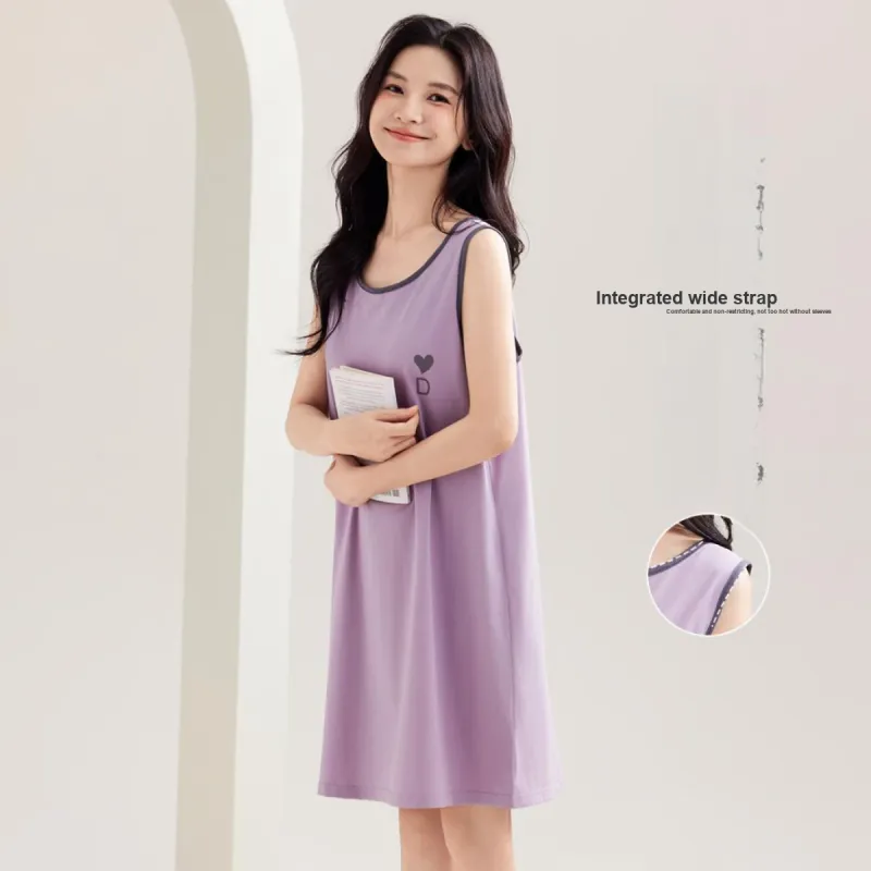 Urban Beauty Nightgown Classic Color Block Skin Friendly Breathable Women's-3