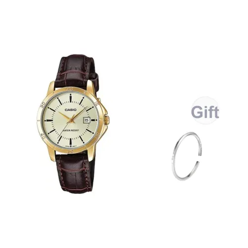 CASIO Кварцевый механизм Часы Женские Золотистый циферблат