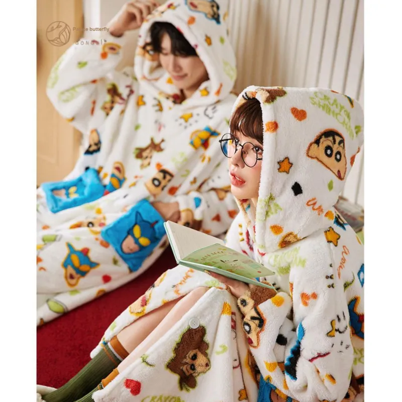 Gongdie x LABIXIAOXIN LIANMINGKUAN Bath Robes Unisex White-4