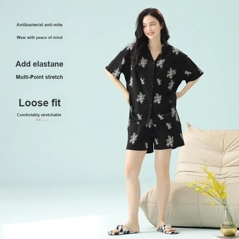 XIAFENYAN Pajama Set Women's Black-2