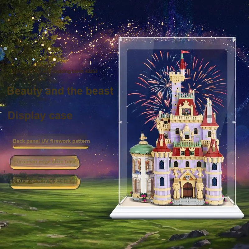 LIGHT YOUR BRICKS Compatibility Building Block 43263 Beauty And The Beast Castle Display Case Model Accessories-7