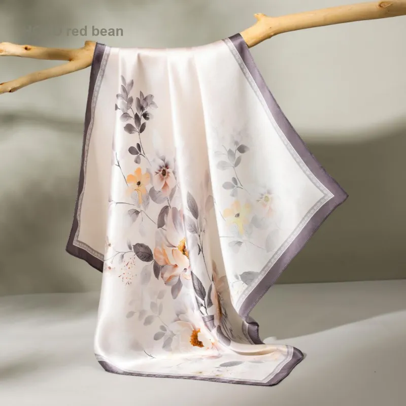 Red Bean Mulberry Silk Scarves Women's-19