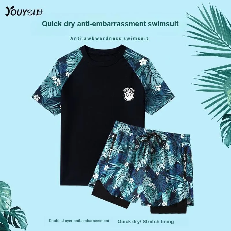 Youyou Swimming Sets Polyester Elastane Amily Travel To The Seaside Beach In Summer Men's-1