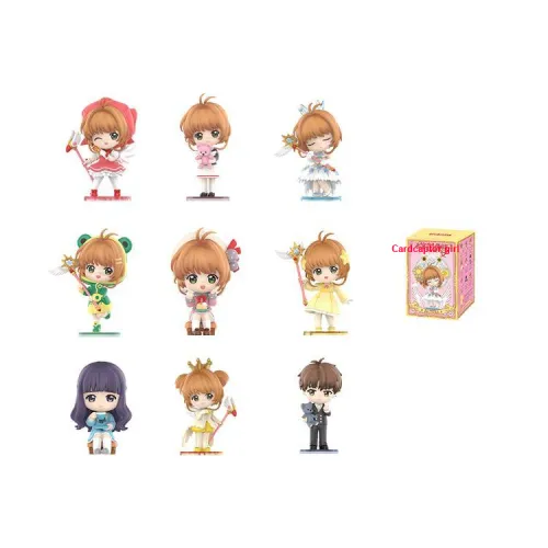 POP MART Коллаборация Edition Сакура Собирательница Карт Прозрачные Карточки Коллекция Слепые Коробки Один Blind Коробка Целая Коробка 9 шт