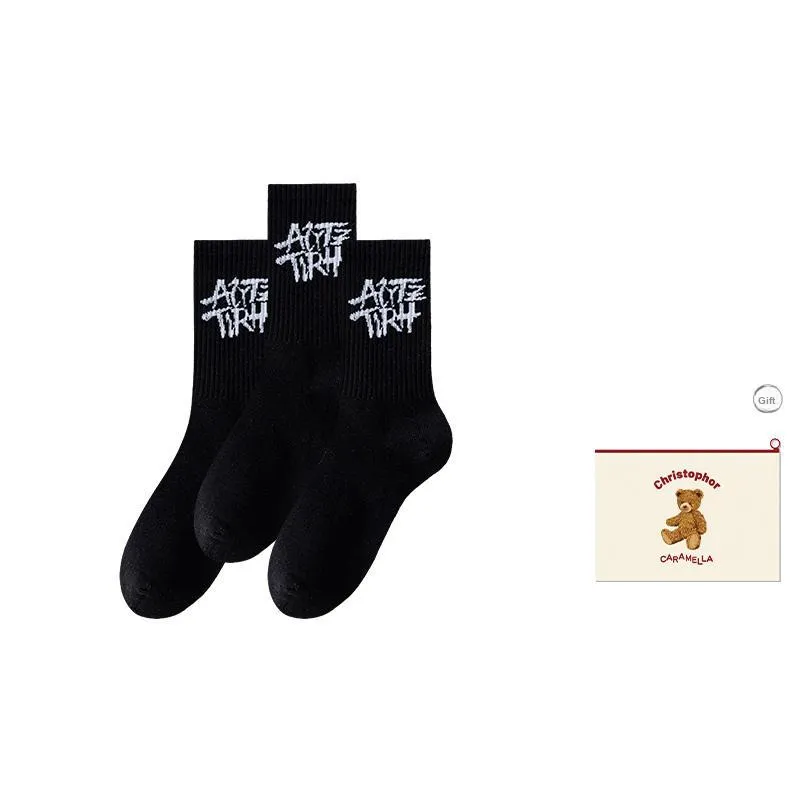 Caramella Mid Calf Socks Men's Shopping Bag Combo-6