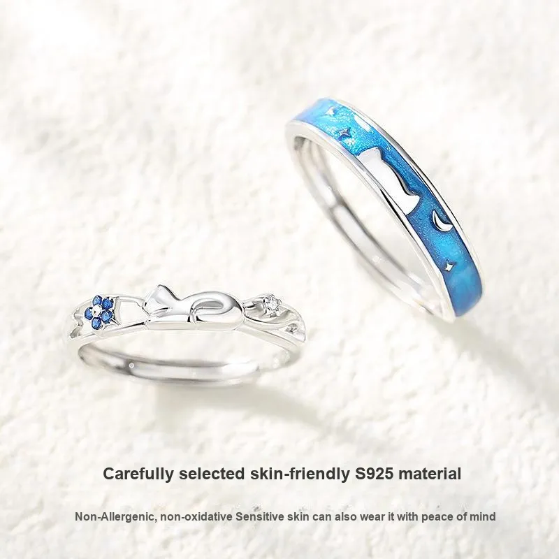 YINGNIXINDONG 925 Sterling Silver Rings Unisex-2
