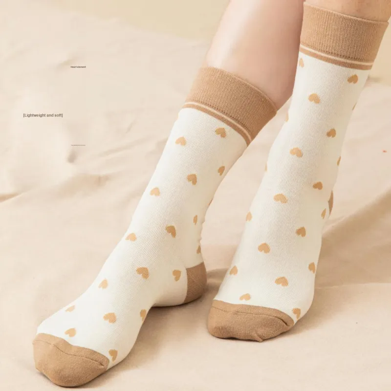 Top Melon Mid Calf Socks Women's 3 Pack Khaki-6