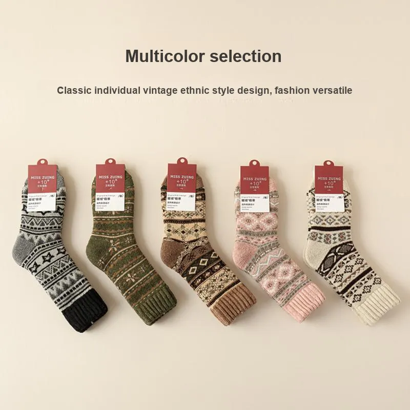 JIAZINI Mid Calf Socks Women's Combo Set-43