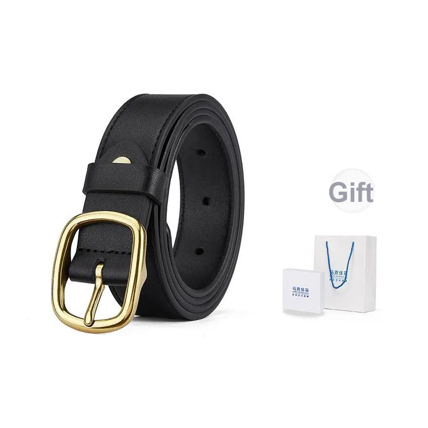 FAIRWHALE Модный Универсальный Ремешок с Булавкой Винтаж Унисекс Ремешки из Коровьей Кожи Женские Черный 2,8 см