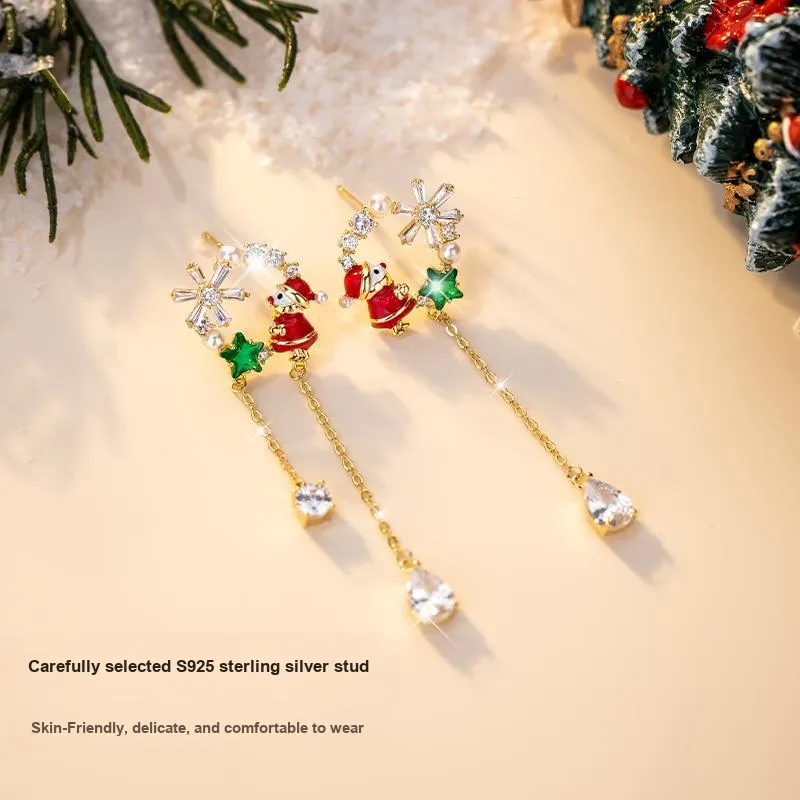 QLADY S925 Silver Stud Earrings Women's-6