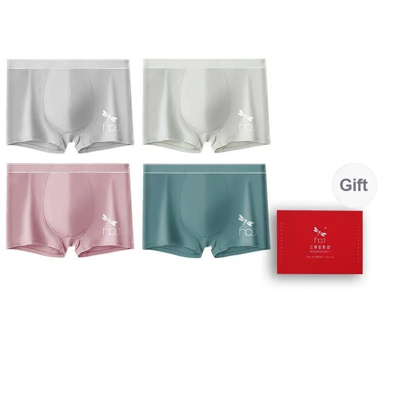 RED DRAGONFLY Cotton Panties Men's 4 Piece Gift Box Sets-13