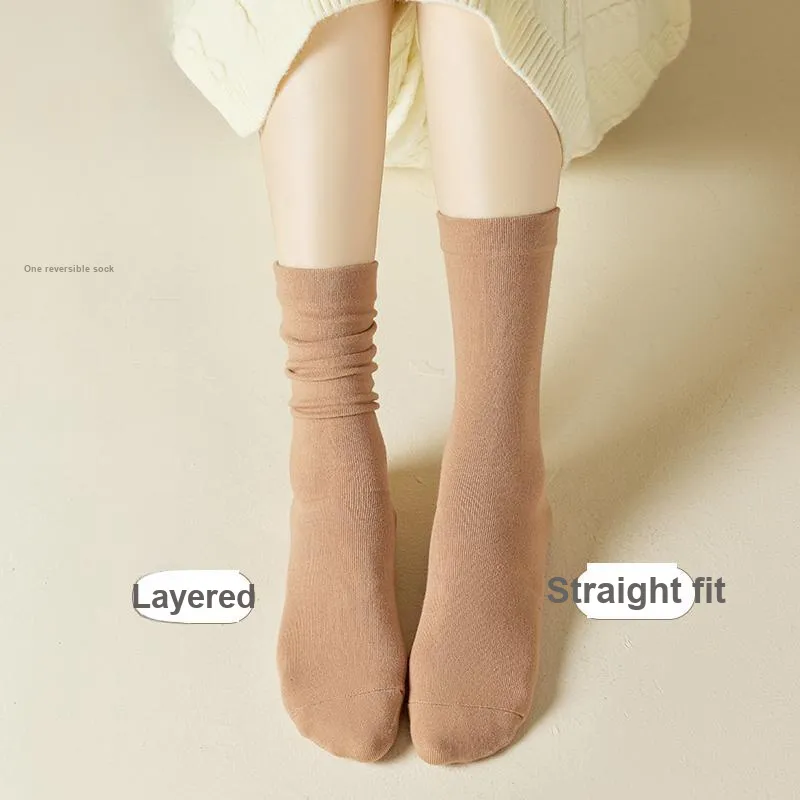 MIIOW Mid Calf Socks Women's 4 Pack-5