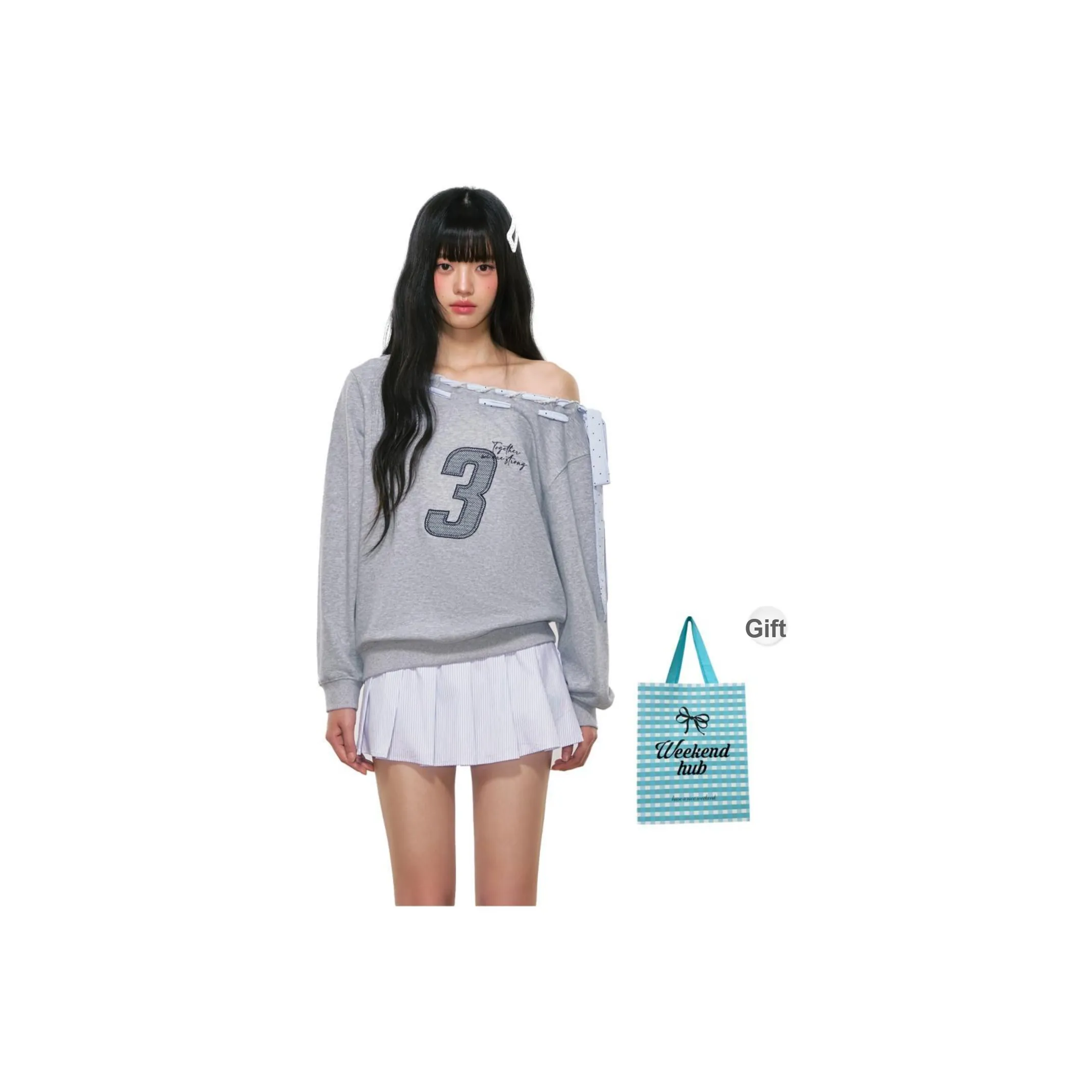 WEEKEND HUB Универсальный Повседневный Off Плечо Свитшот Женский