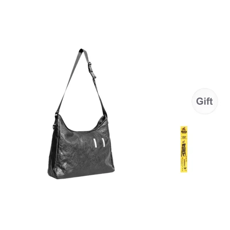 One Person's Planet DuPont Paper Shoulder Bag Crossbody Bag Large Size Unisex Black-9