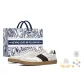 Korean White/Chocolates Dark Brown (Floral Shopping Bag+Stars Shoe Accessories+Shoelace)