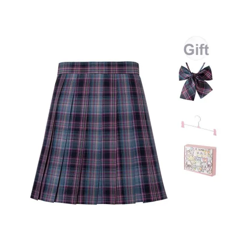 RIMUXINGHE [Киберспорт Девичий 43см] Клетчатая Юбка + Арочные Галстуки Включает Вешалку + Коробку Женская Униформа