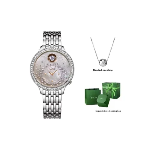 SAGA Кварцевый механизм Часы Женские Жемчужная раковина Циферблат