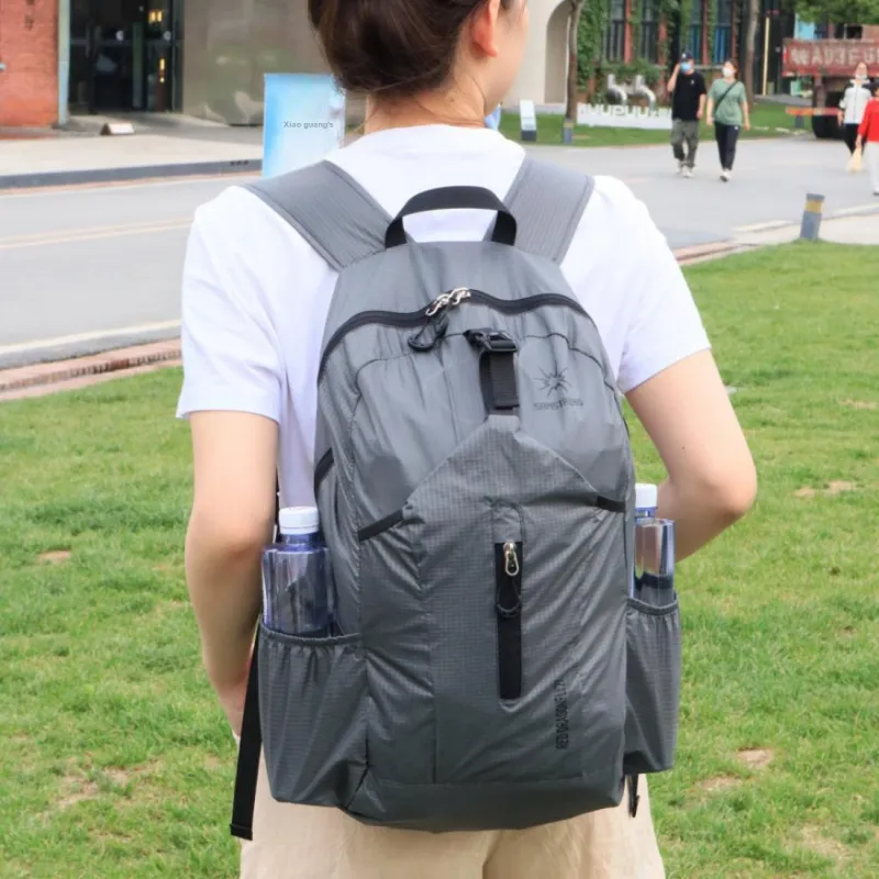 SAMSTRONG Polyester Backpack Unisex Gray/Black/Dark Blue-4