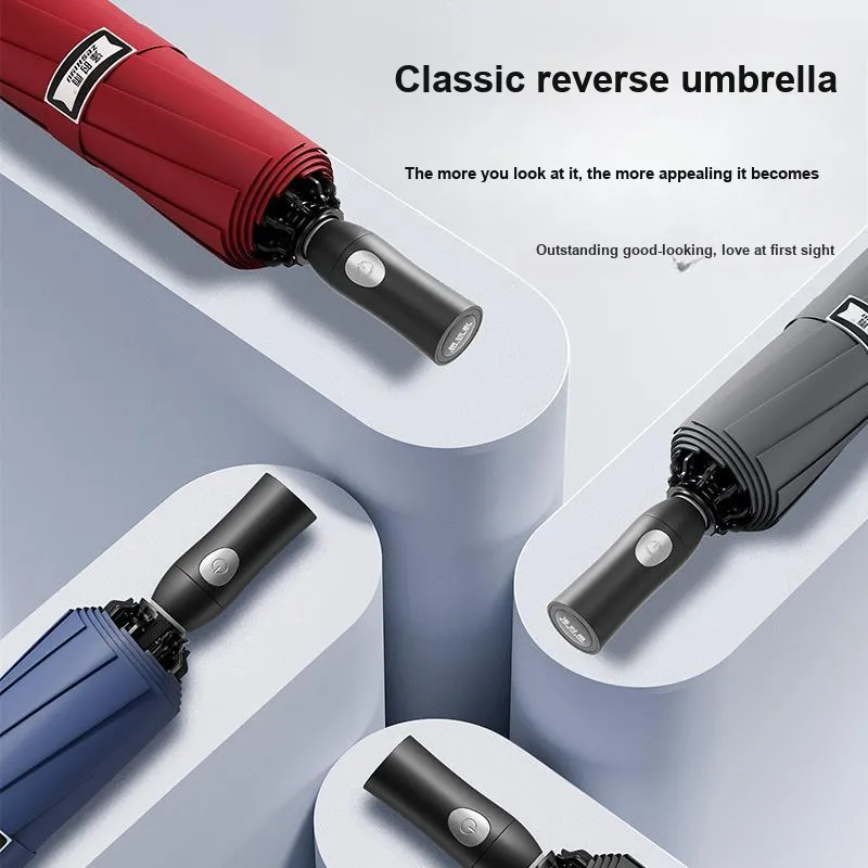 ZESHIYU 24 Rib Reverse Fully Automatic Umbrella With Thickened Reinforcement Suitable For Sunny And Rainy Dual Use-3