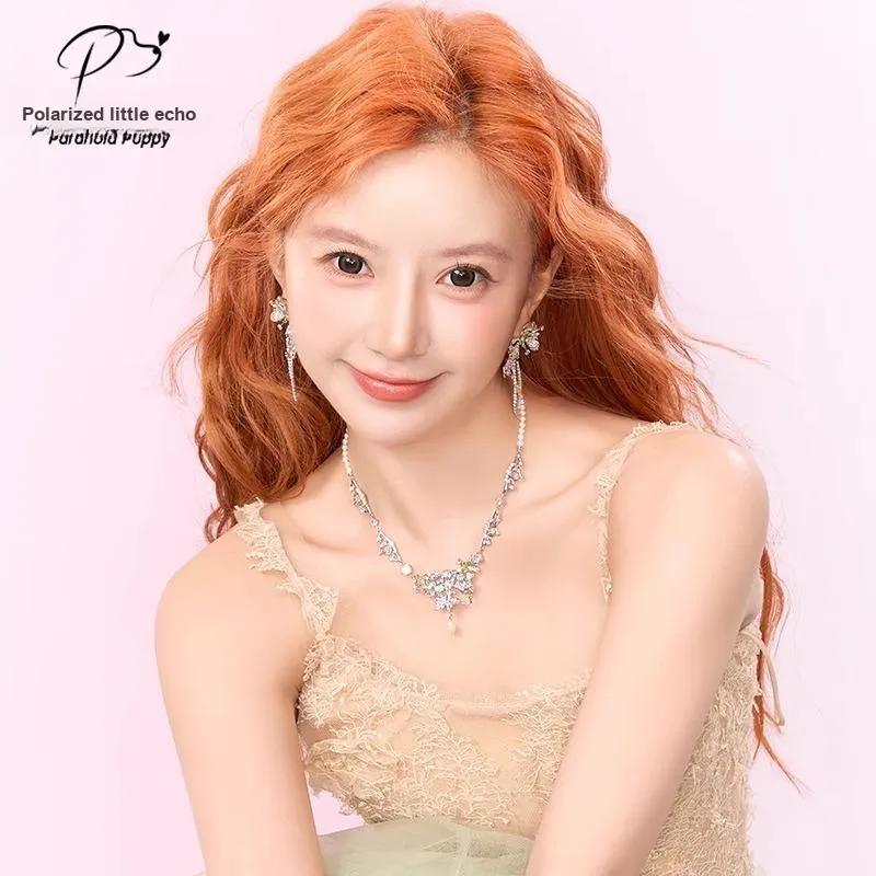 PARANOID PUPPY Zircon Necklace For Women's Elegance, Luxury, Collarbone Chain Women's-4