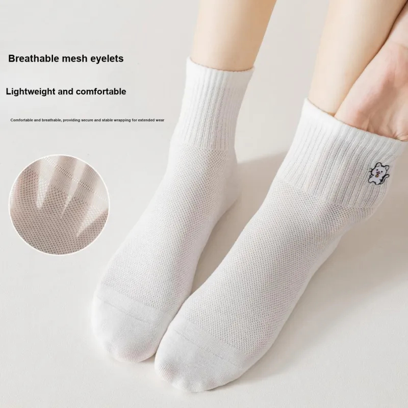 Ordifen Ankle Socks Women's 5 Pack White-2