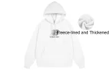White Hoodie (Fleece-lined and Thickened)