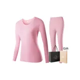Women's Crew Neck Clothing Sets (Bright Pink) 100% cotton Lace Trims Neckline/Shopping Bag Included