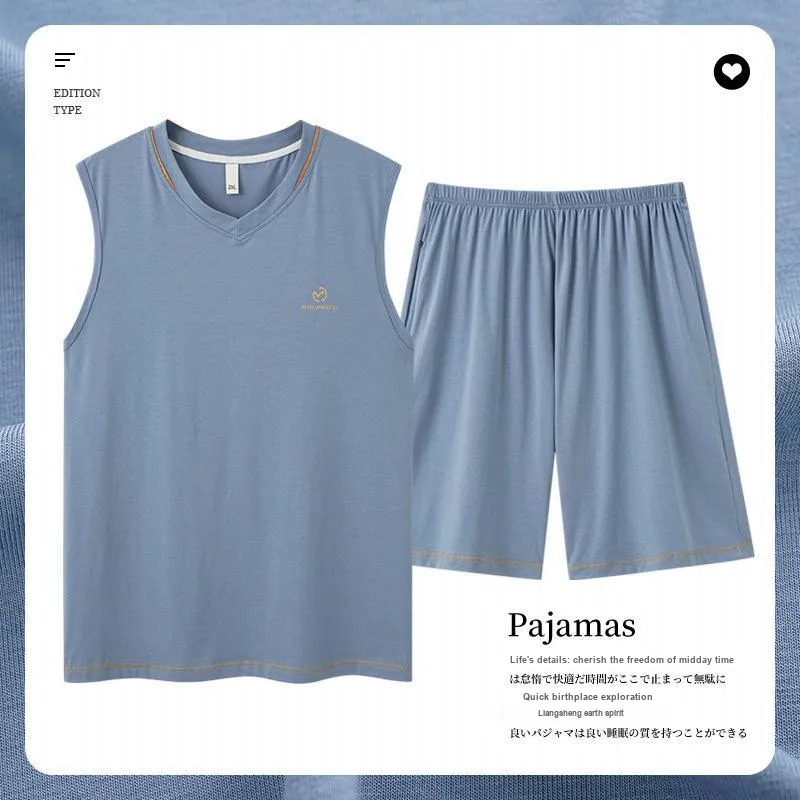 Inside The Orange Pajama Set Men's Blue-2