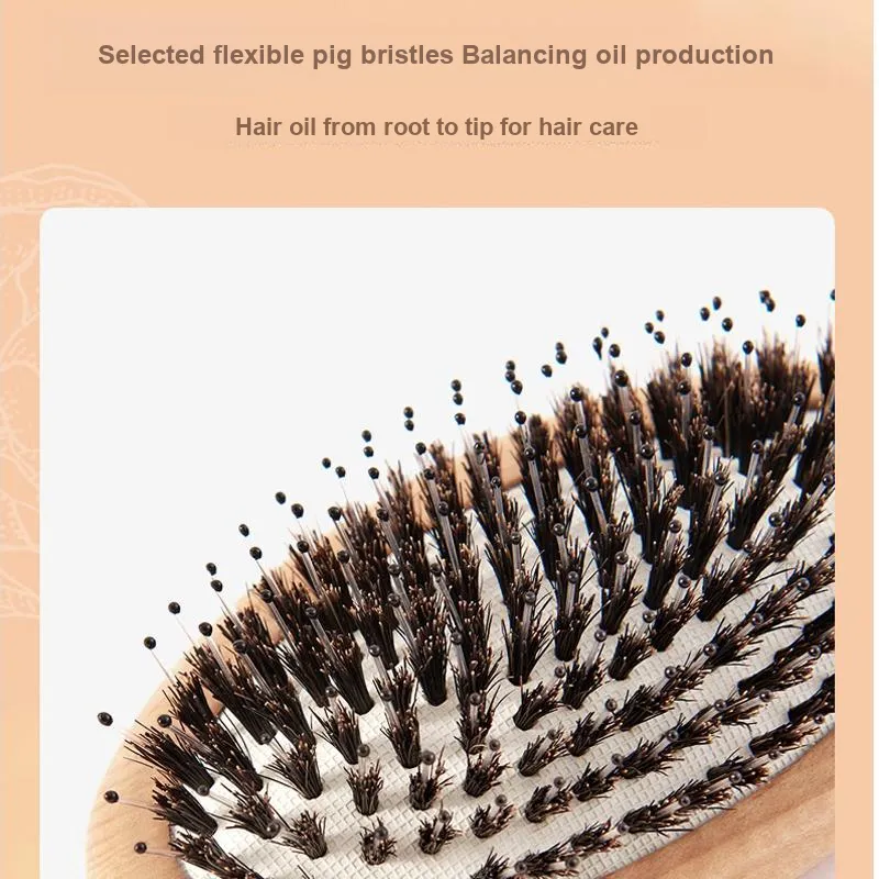 Kent Boar Bristle Airbag Clothing Sets Massage Comb Soothe Scalp PF01+PF02-11