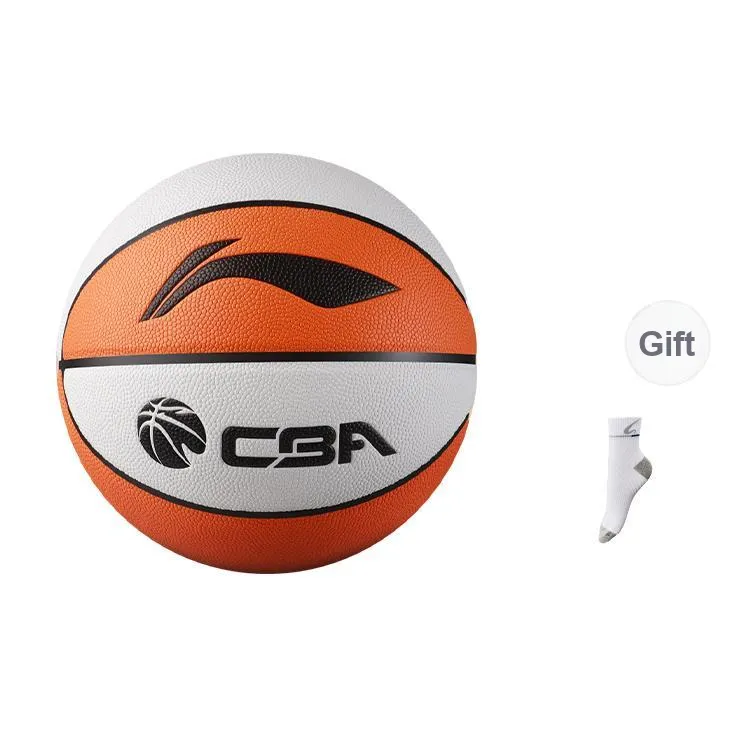 LiNing CBA Collection PU Basketball White Orange Size 7 Ball Training Unisex-1