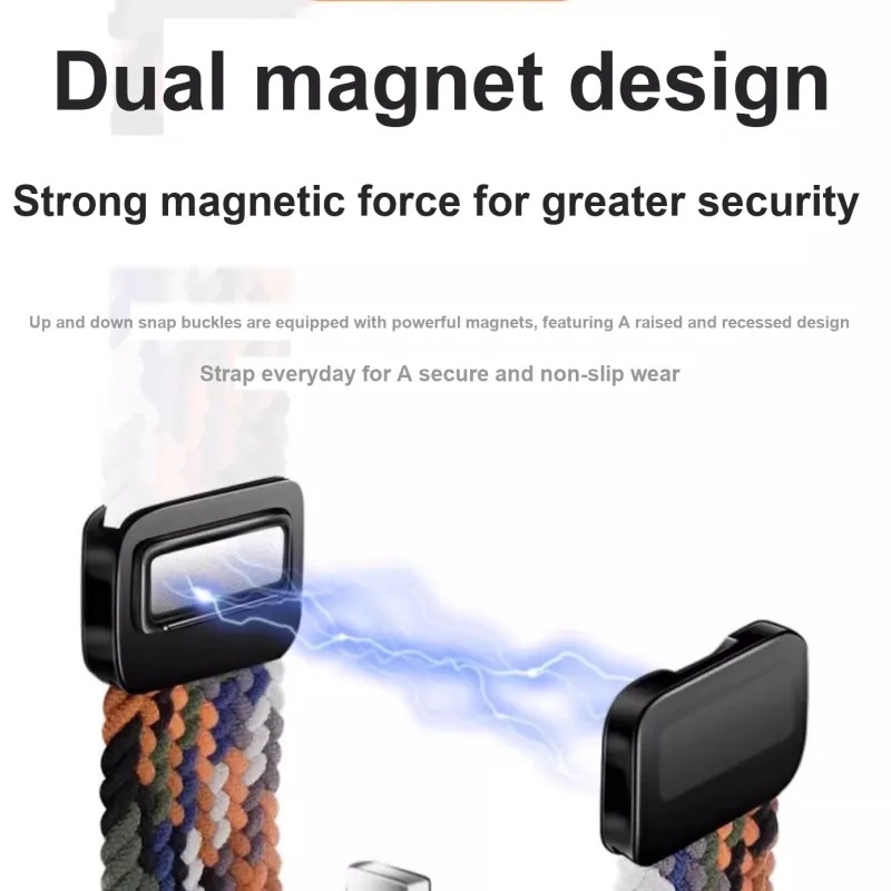 Watchbond Watch Band Xiaomi Red Beige Compatibility Nylon Material-7