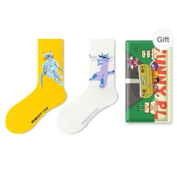 PL Mid Calf Socks Unisex Shopping Bag 2 Pack Mixed Color