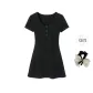 Black Cropped+Hair Tie (Comes with)