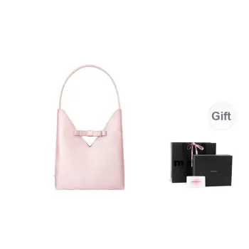 Muuluu Mercerized Satin Alice Bag Tote Shopping Bag Shoulder Bag Medium Size Women's Orchid Pink