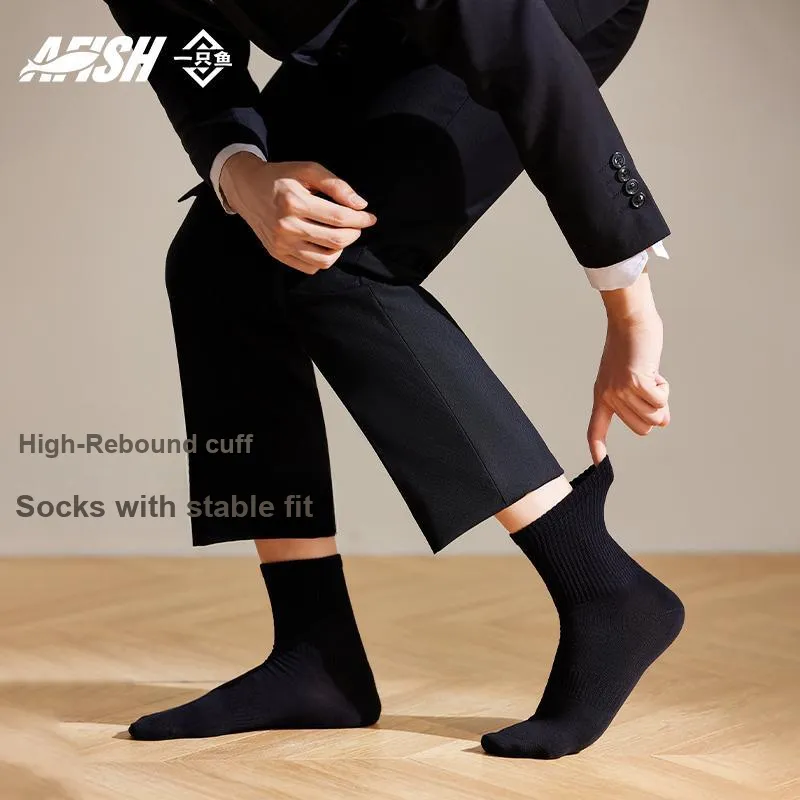 AFISH Mid Calf Socks Men's Box 5 Pack-12