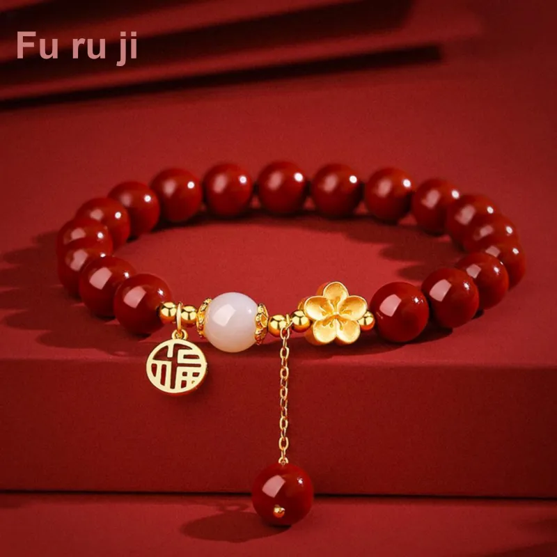 Fu Ru Ji Hetian Jade Bracelets Pale Greenish White Jade Women's-3