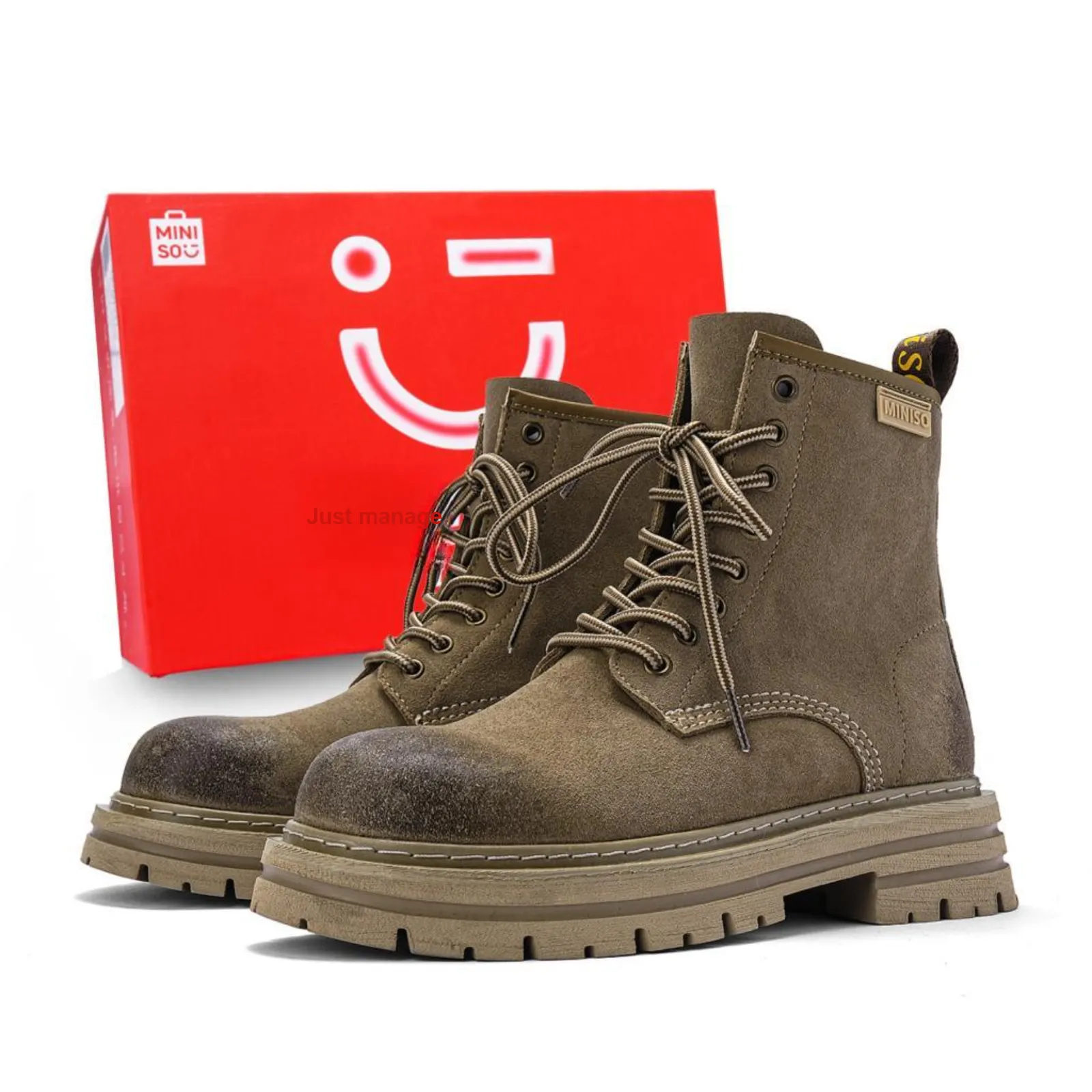 MINISO Martin Boots Unisex Brown/Pink/Yellow
