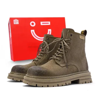 MINISO Martin Boots Unisex Brown/Pink/Yellow