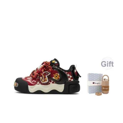 Champion Год Змеи С наполнителем Пончик Низкие Кроссовки для скейтбординга Мужские Остаток Красный Черный