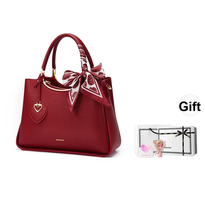 JUST STAR Artificial Leather Shoulder Bag, Crossbody Bag, Handbag Medium Size Women's Blue/Red/White-25