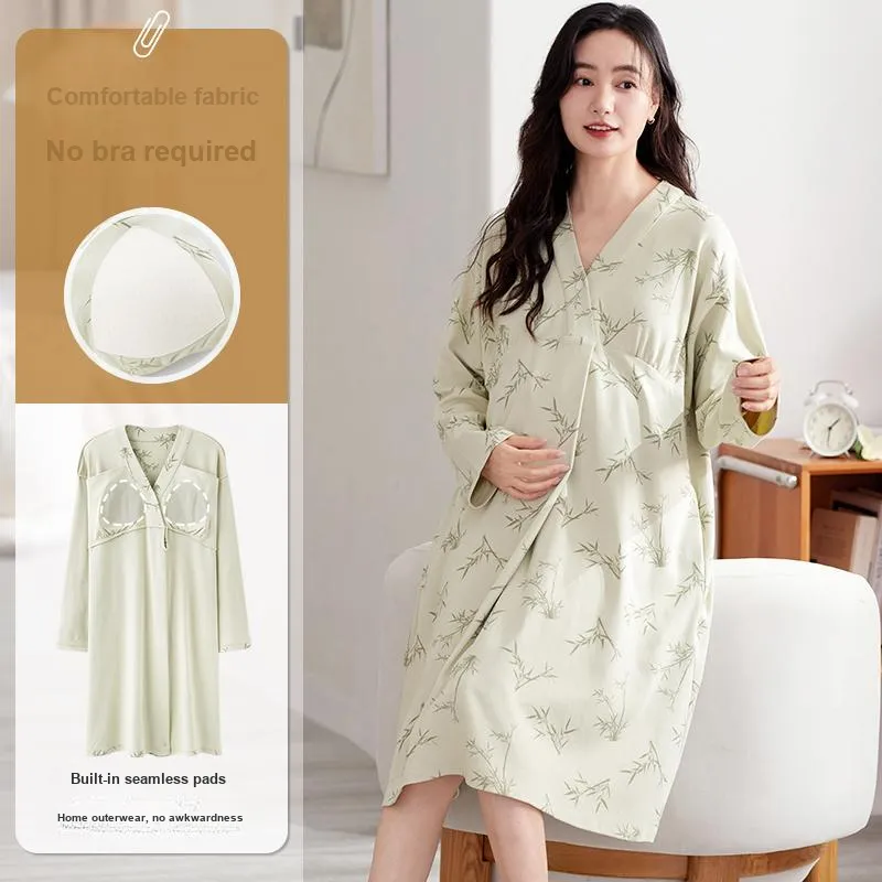 XIAFENYAN Nightgown Women's Green-1