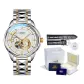 Gold White Dial Steel Band+Ecru Box+Leather Strap