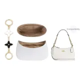 Teir 25 Exclusive DuPont Paper Liner+Black White Four-Leaf Clover Round Buckle Extender Chain Gold-Tone
