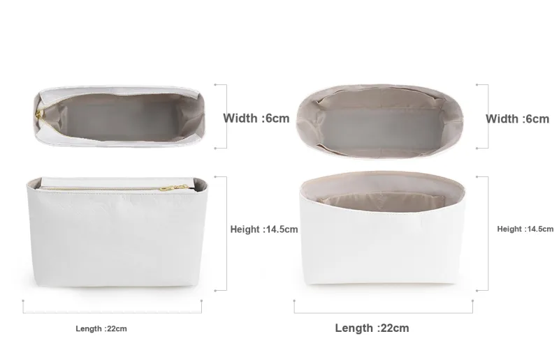 Lan Bao Fan Cow Leather DuPont Paper Bag Accessory Bag Strap Bag Insert Unisex White/Gold-26