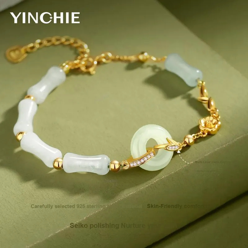 YINCHIE Hetian Jade Bracelets White Jade/Pale Greenish White Jade Women's-2