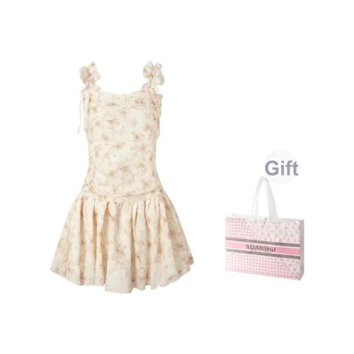 XUANSHU Платье-комбинация Женское Абрикосовое