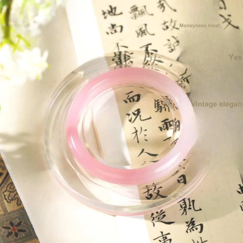 Clear Snow Chalcedony Bangles Unisex-3