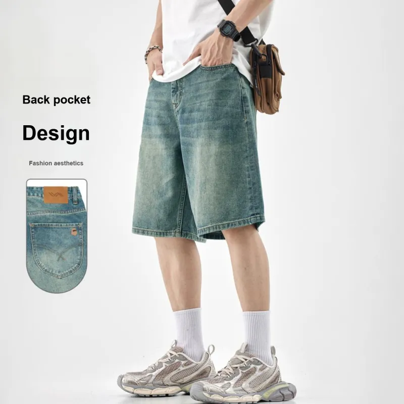 Fingercrox Denim Shorts Unisex Blue-2