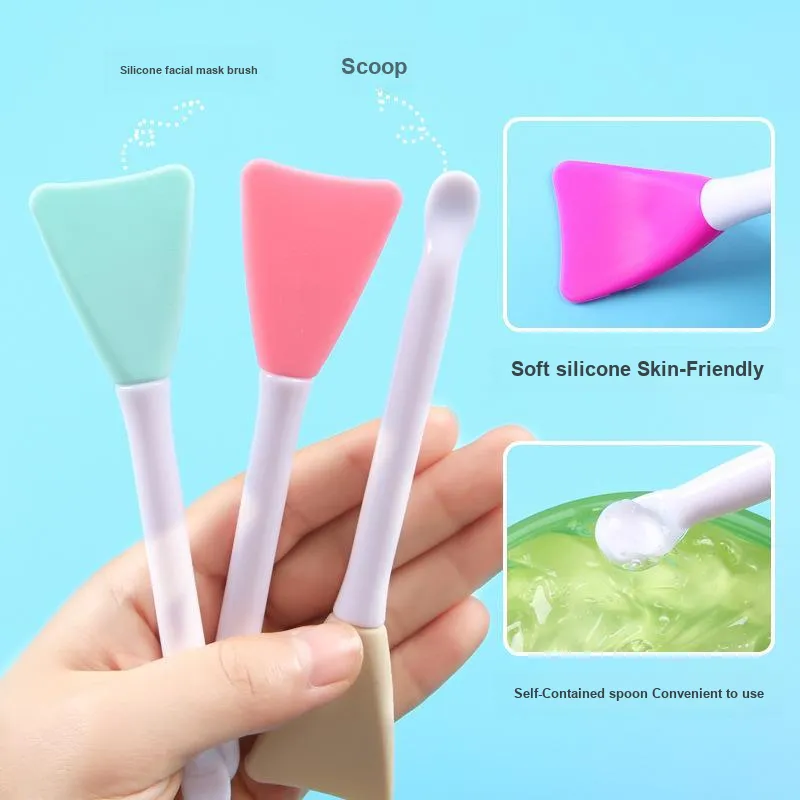 JINGLINGLONG Facial Soft Brush With Built-in Scoop Apply-on Soft Brush For Clay Mask Dedicated Beauty-2